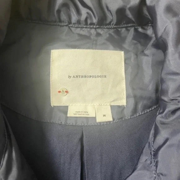 Anthropologie Floral Embroidered Bomber Jacket in Blue - Like New, Size M! - Picture 4 of 5